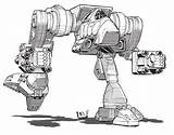 Mechwarrior Robot sketch template