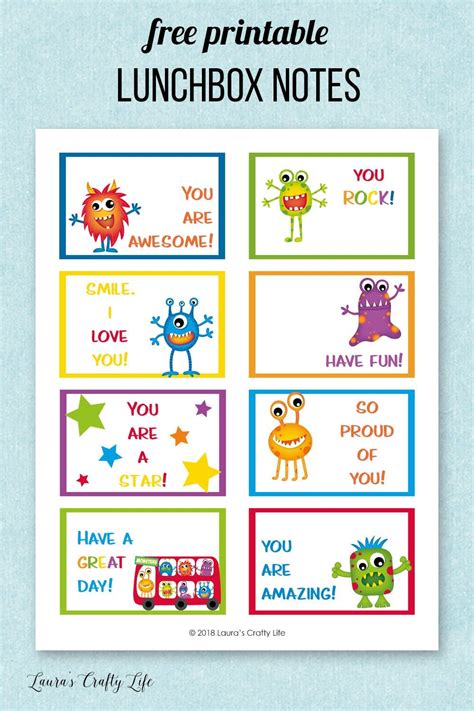 printable lunchbox notes