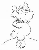 Elephant Ball Circus Coloring Pages Standing Football Color Place Getdrawings Getcolorings sketch template
