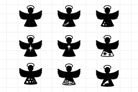 layered angel svg   silhouette layered svg cut file