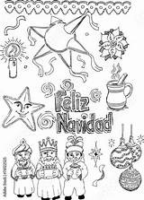 Christmas Mexican Mexico Stock Drawing Illustration sketch template