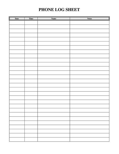 phonecalllogsheetprintable templates printable  planner