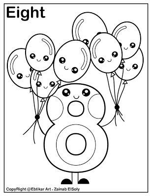 number  holding balloons coloring page preschool coloring pages