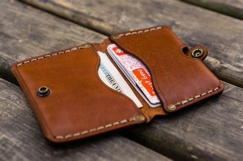 personalized minimalist handmade leather wallet brown galen