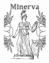 Athena Minerva sketch template