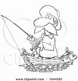 Fisherman Cartoon Outline Boat Standing His Clipart Clip Fishing Royalty Toonaday Illustration Rf Leishman Ron Pole Poster Print Illustrations Clipartof sketch template