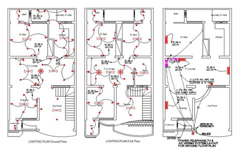 electrical house wiring layout plan autocad drawing dwg file cadbull