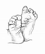 Baby Footprints Drawing Getdrawings Feet sketch template
