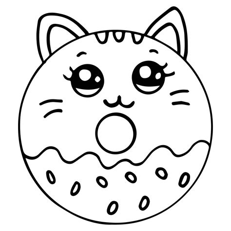 cute cat coloring page vector art icons  graphics