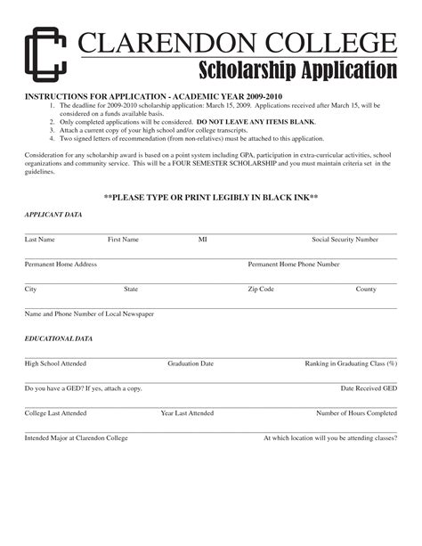letter  application   scholarship sample templates