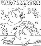 Underwater Coloring Pages Print Underwater2 sketch template