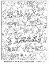 Coloring Vibes Pages Good Colouring Book Adults Sheets Amazon Quotes sketch template