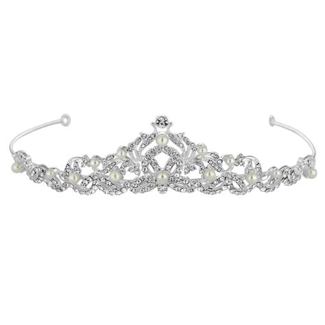 jon richard silver pearl and crystal isabella swirl tiara jewellery