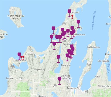 wineries   mission map winery map traverse city wine trail