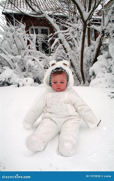 baby snow stock photo image  winter outdoor caucasian