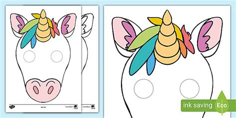 lovely printable unicorn masks arts  crafts resources