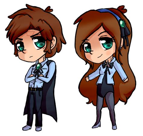 chibified dipper and mabel gleeful by sabrina tellijohn on deviantart