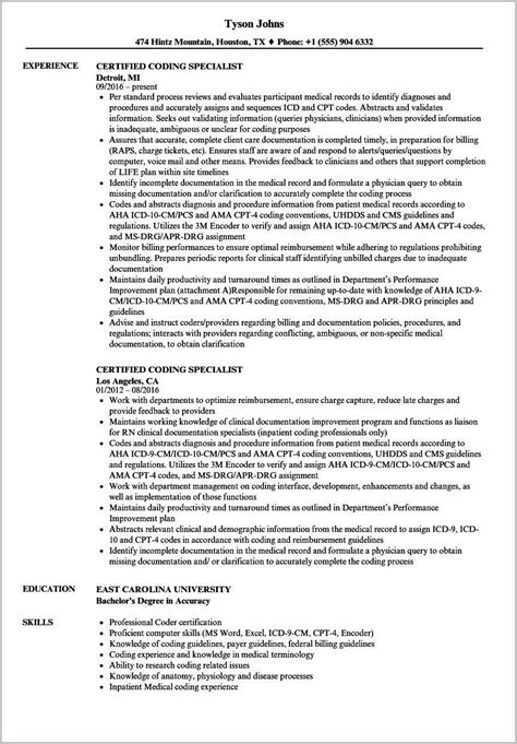 medical billing  coding job resume resume  gallery
