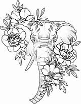 Elephant Tattoo Flowers Tattoos Drawing Mandala Thigh Women Tribal Choose Board Geometric Picsart Disney Elefantes Small Sticker sketch template