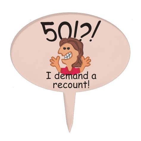 funny recount 50th birthday cake topper