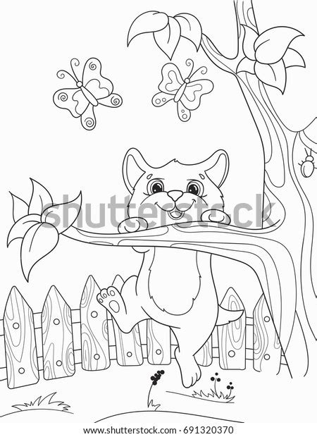 childrens coloring cartoon animal friends nature stock vector royalty