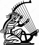 Harp Celtic Harps Lady Clipart Stock Playing Illustration Getdrawings Drawing Vectors Royalty Vector Illustrations Depositphotos Clipground sketch template