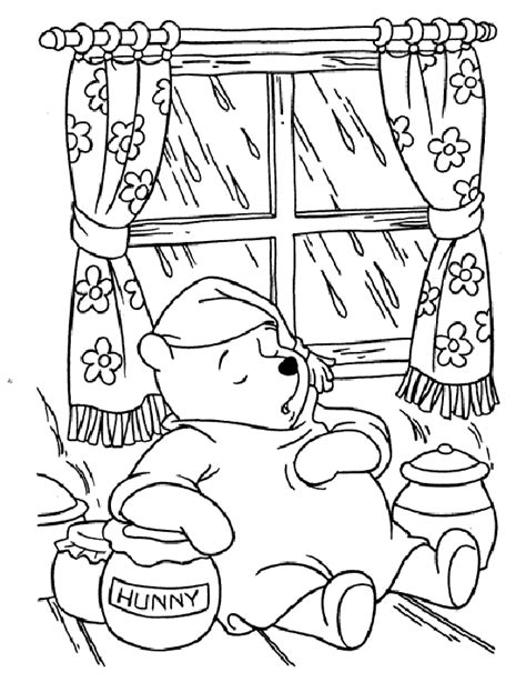 winnie  pooh coloring pages team colors