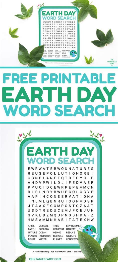 earth day word search  printable  printables fairy