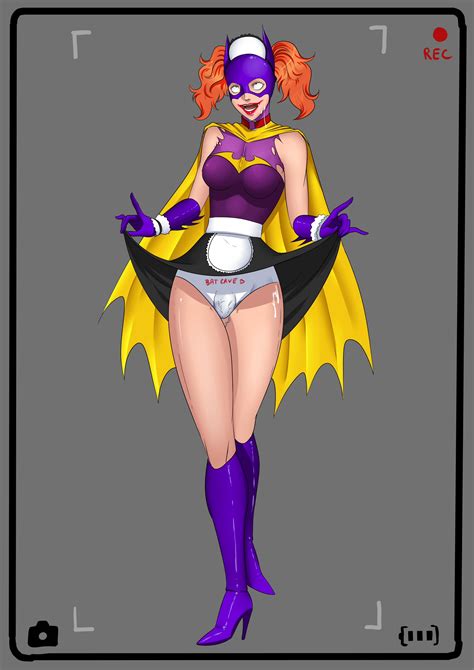 absurdres alternate costume barbara gordon batgirl batman series bimbofication collar cum cum