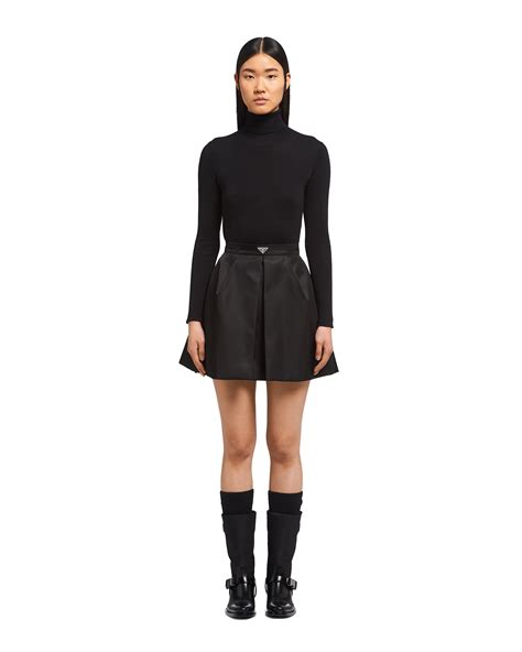 black re nylon miniskirt prada