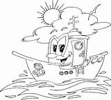Boat Small Coloring Pages Back sketch template