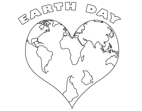 earth day heart coloring page  print  color
