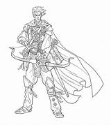 Bard Elf Drawing Template Coloring sketch template