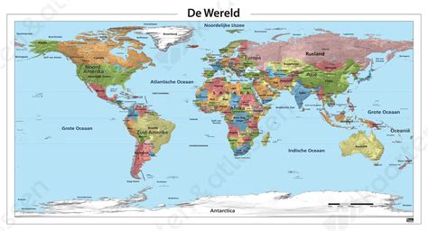 digitale wereldkaart staatkundig  kaarten en atlassennl