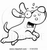 Dog Scared Running Clipart Cartoon Coloring Cory Thoman Vector Outlined Frightened Royalty Small Rf Illustrations Clipartof sketch template
