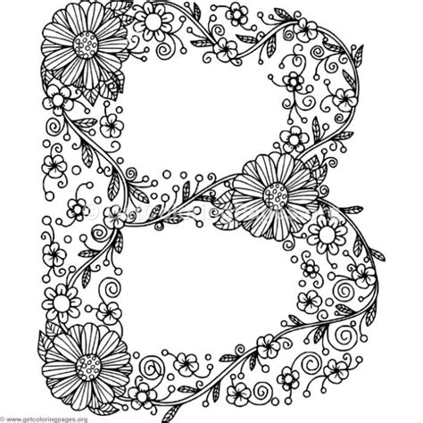 floral alphabet coloring book getcoloringpagesorg letter