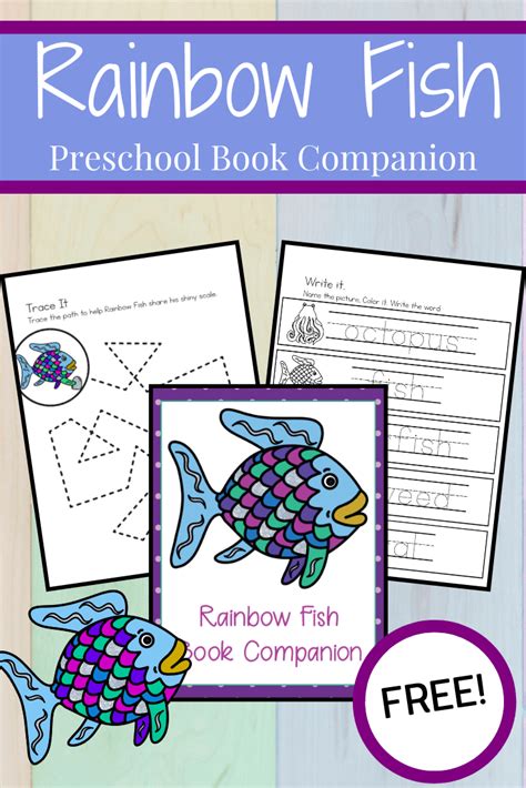 rainbow fish book printables  preschoolers