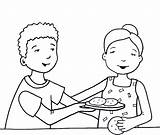 Sharing Food Clipart Kids Coloring Children Pages Good Color Sketch Getcolorings Getdrawings Printable Template sketch template