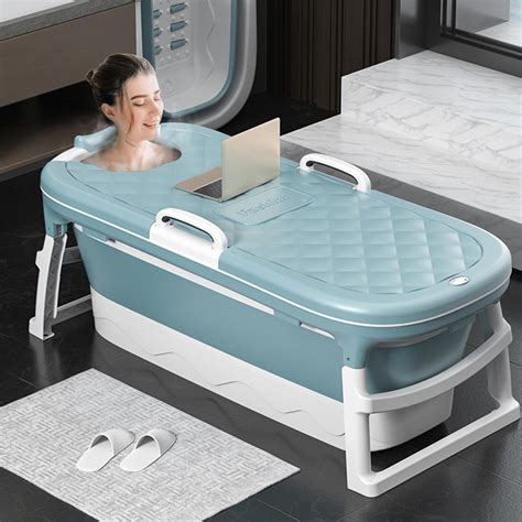 Denfer 54 3 Inches Portable Bathtub Thickened Foldable Home Spa Bath