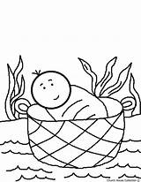 Moses Coloring Baby Basket Printable Pages Bible Church Slime House Preschool Word Collection sketch template