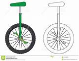 Unicycle Coloring Illustration Vector Preview sketch template