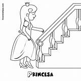 Subiendo Escalera Princesa Dibujos sketch template