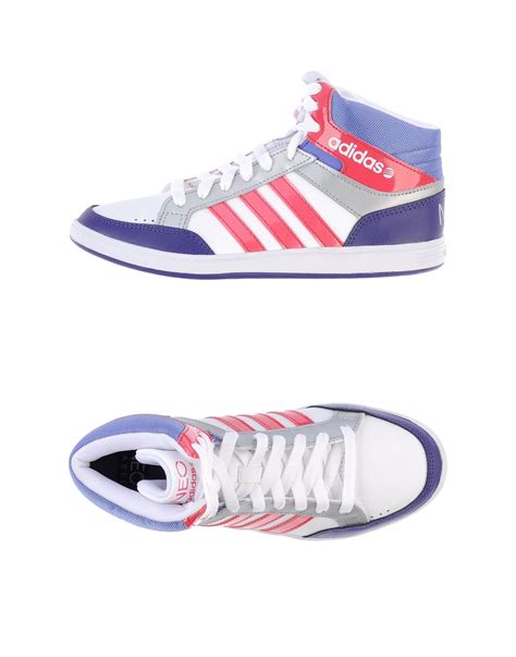 adidas neo purple high tops trainers lyst