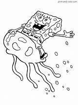 Spongebob Squarepants Colouring Colorear Jellyfish Krabs Esponja Skateboard Goth sketch template