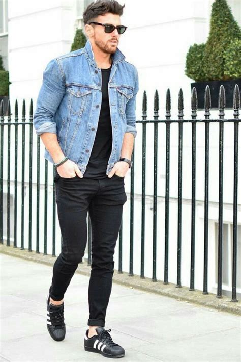 awesome jeans jackets ideas  men  cooler black shirt outfit