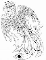 Coloring Pages Creatures Mythical Phoenix Magical Fantasy Face Dragon Potter Harry Drawing Kissy Deviantart Colouring Printable Fire Animal Sheets Color sketch template