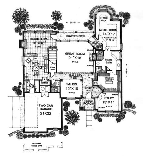 floor plan  french country traditional house plan