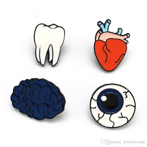 2017 body organs funny enamel brooches pins set cartoon