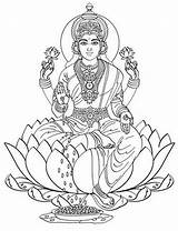 Hindu Gods Coloring Goddesses Mythology Pages Printable Drawing Lakshmi Kb sketch template