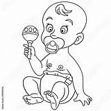 Coloring Cartoon Baby Boy Pacifier Book Kids Diaper Toddler Playing Toys Character Girl Search Fotolia Comp Contents Similar sketch template